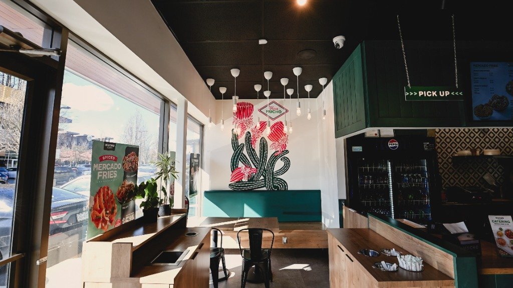 MUCHO BURRITO — SURREY, BC - Seating Area & Mural Fit-Out completed by SteeLage Construction