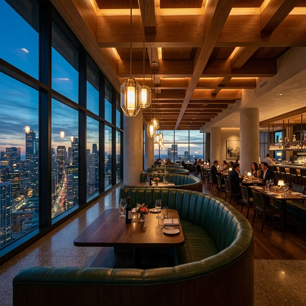 Modern luxury commercial restaurant interior completed by SteeLage Construction in Surrey BC